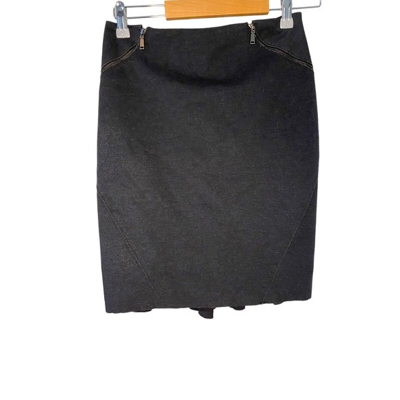 Elie Tahari Skirt Zippered Pencil Skirt Womens 2 Charcoal - Picture 1 of 11